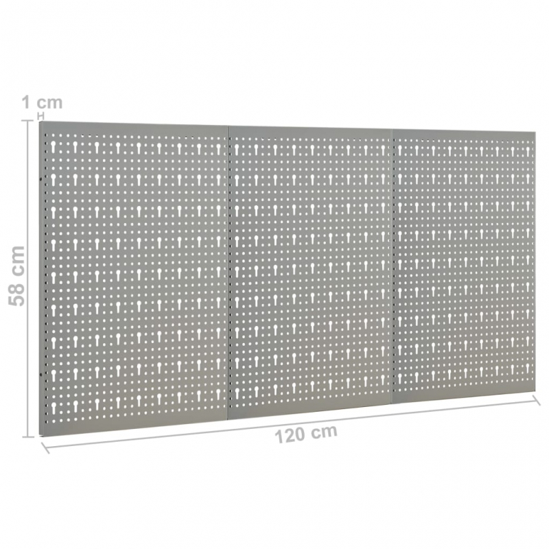 Werkzeugwand 3 Stk. 40×58 cm Stahl