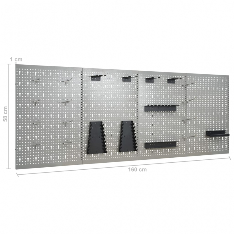 Werkzeugwand 4 Stk. 40×58 cm Stahl