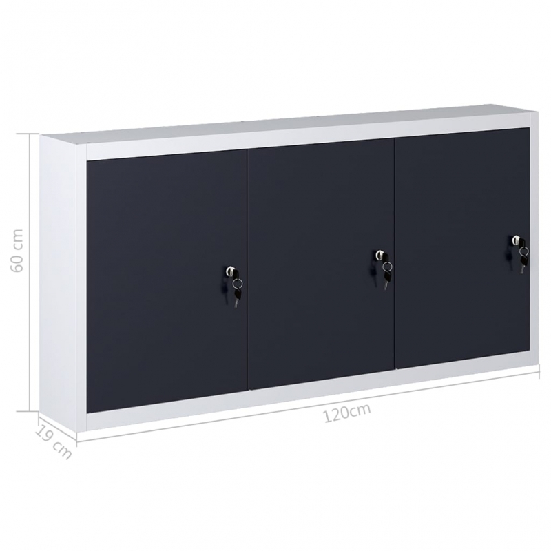 Wand-Werkzeugschrank Industriedesign Metall Grau und Schwarz