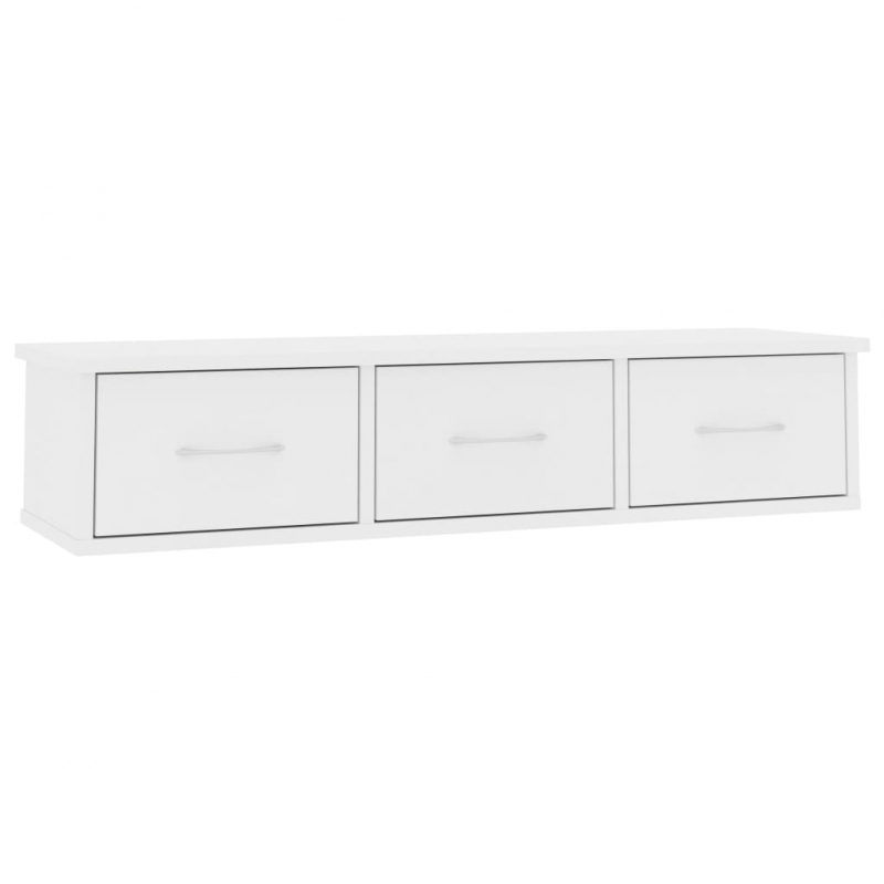 Wand-Schubladenregal Weiß 88x26x18,5 cm Holzwerkstoff