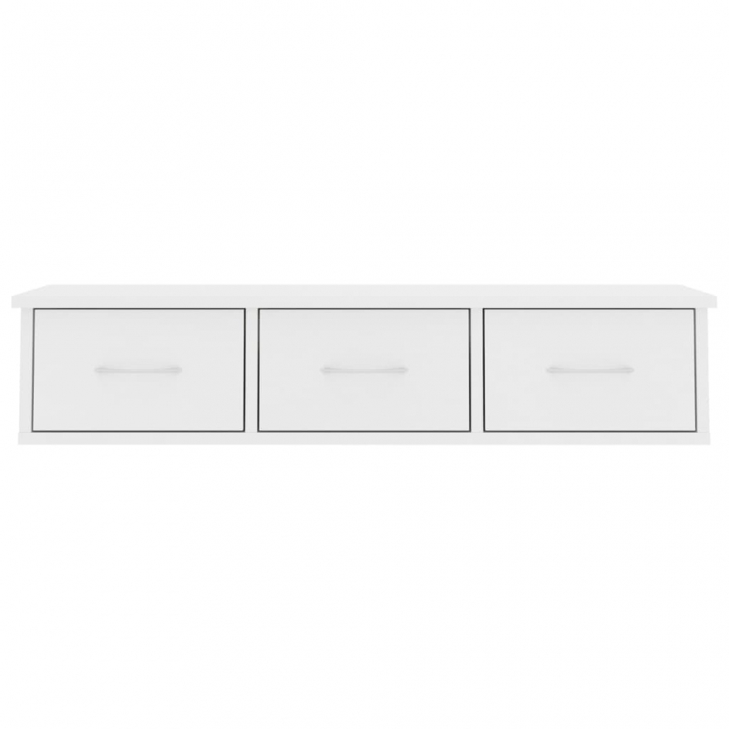 Wand-Schubladenregal Weiß 88x26x18,5 cm Holzwerkstoff