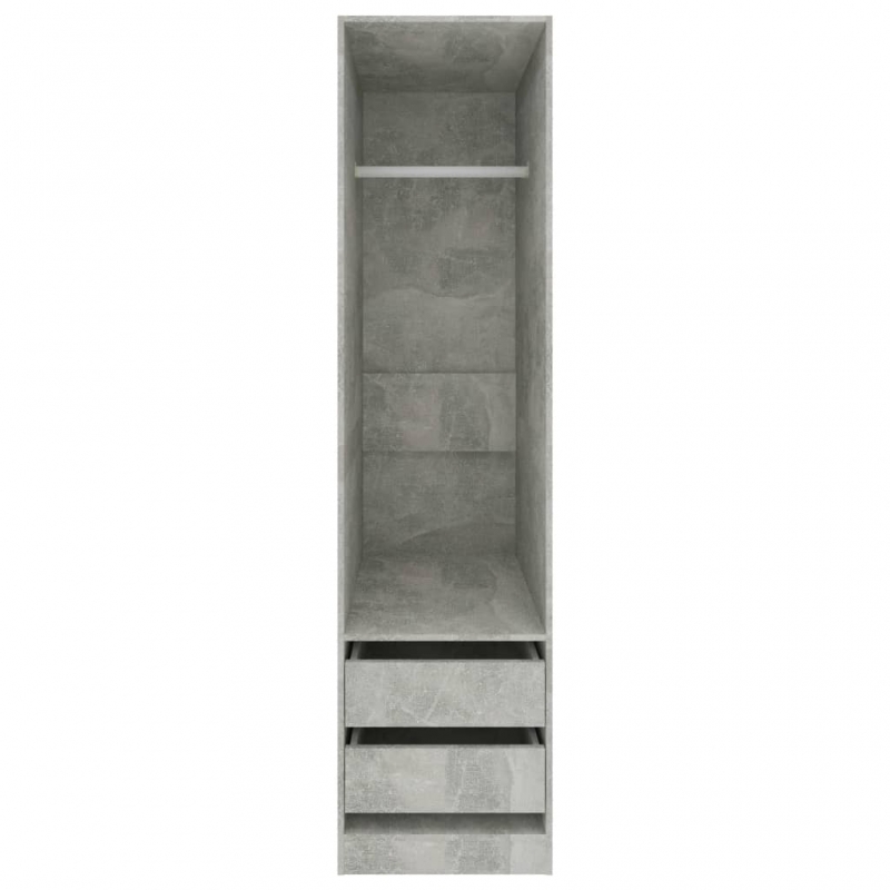 Kleiderschrank Schubladen Betongrau 50x50x200cm Holzwerkstoff