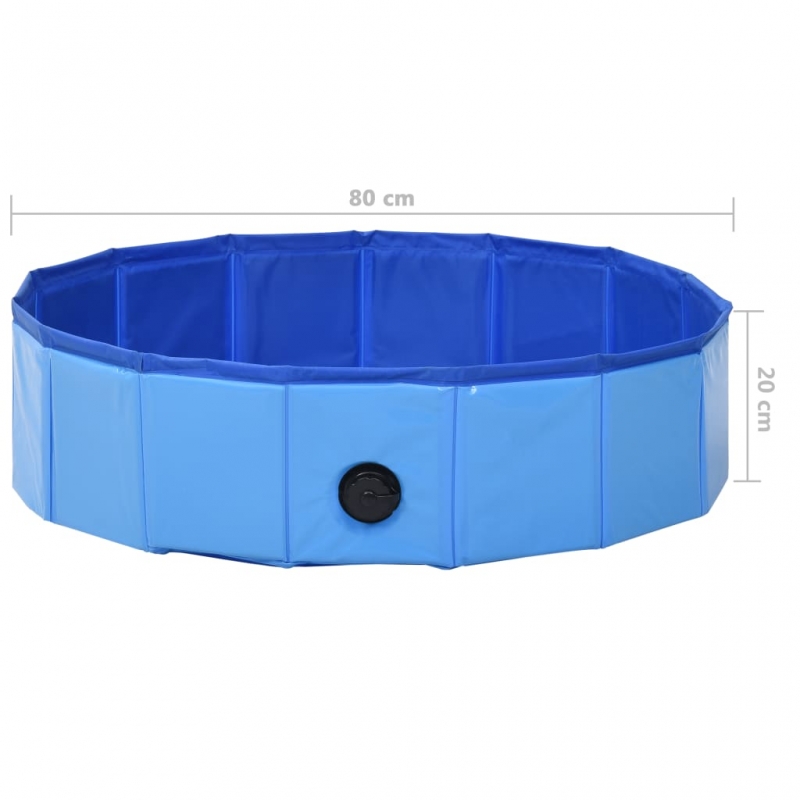 Hundepool Faltbar Blau 80 x 20 cm PVC