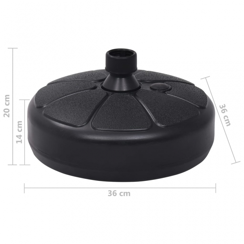 Sonnenschirmständer Sand/Wasser 15 L Schwarz