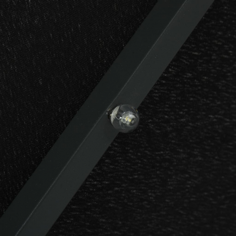 Ampelschirm mit LED-Beleuchtung und Stahl-Mast 300 cm Schwarz