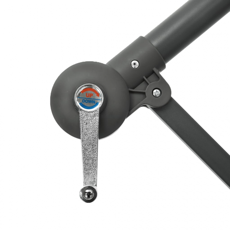 Ampelschirm mit LED-Beleuchtung und Stahl-Mast 300 cm Azurblau