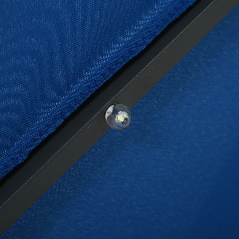 Ampelschirm mit LED-Beleuchtung und Stahl-Mast 300 cm Azurblau