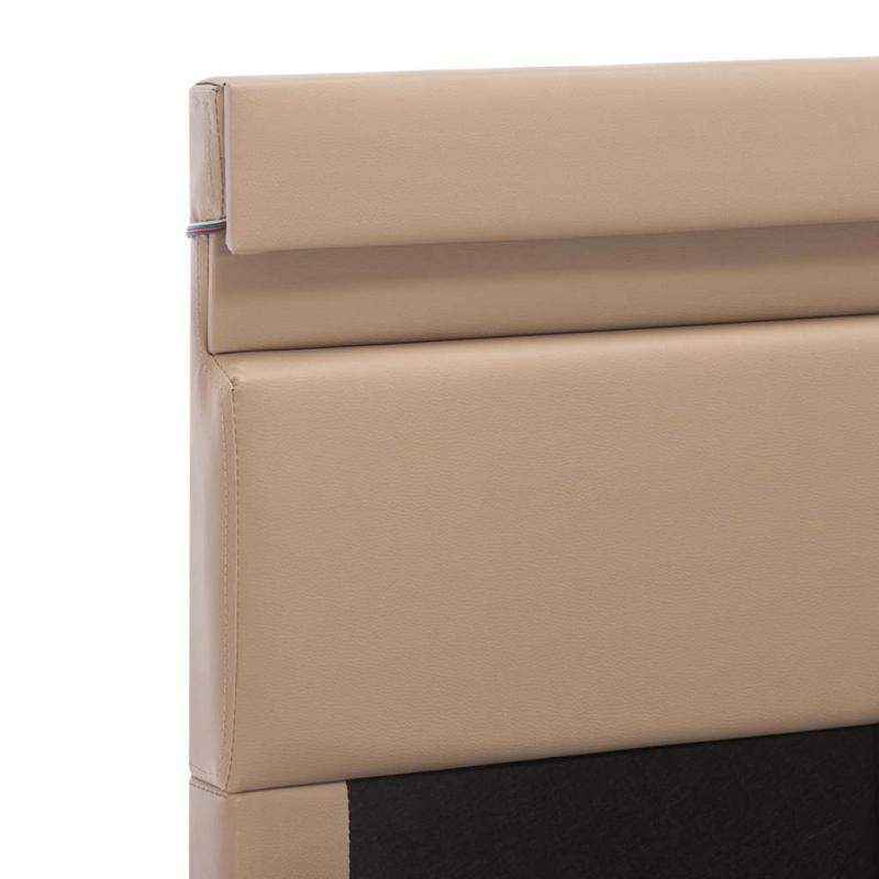 Bett mit Bettkasten LED Cappuccino-Braun Kunstleder 100x200 cm