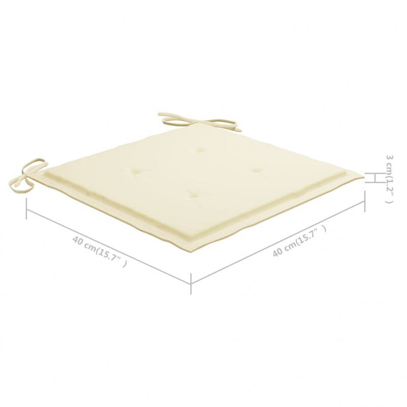 Gartenstuhl-Kissen 4 Stk. Creme 40x40x4 cm Oxford-Gewebe