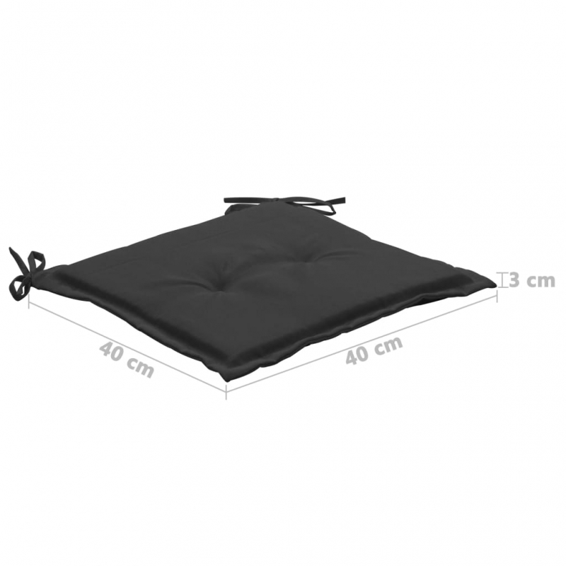 Gartenstuhl-Kissen 4 Stk. Schwarz 40x40x3 cm Oxford-Gewebe