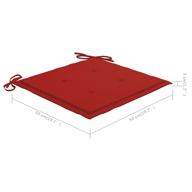 Gartenstuhl-Kissen 2 Stk. Rot 50x50x4 cm Oxford-Gewebe