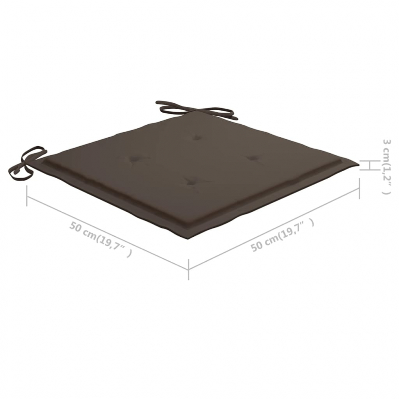 Gartenstuhl-Kissen 2 Stk. Taupe 50x50x4 cm Oxford-Gewebe
