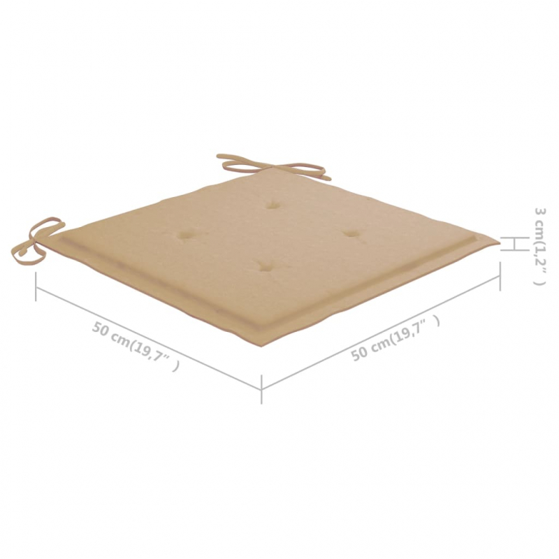 Gartenstuhl-Kissen 2 Stk. Beige 50x50x4 cm Oxford-Gewebe