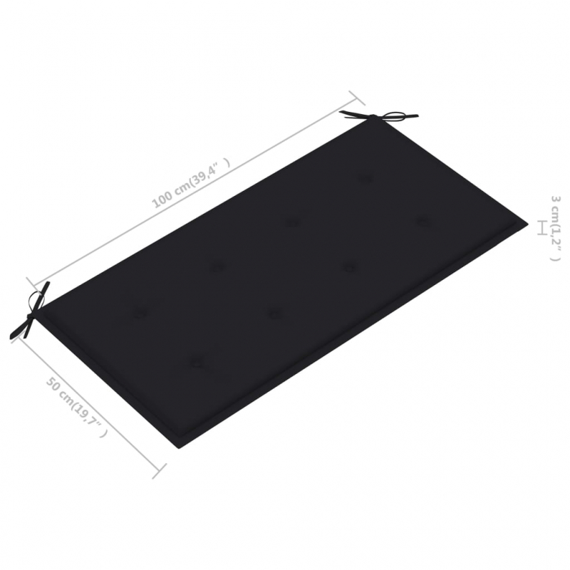 Gartenbank-Auflage Schwarz 100x50x4 cm Oxford-Gewebe