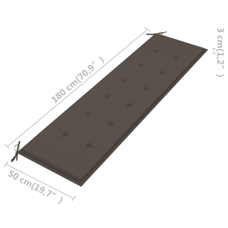 Gartenbank-Auflage Taupe 180x50x4 cm Oxford-Gewebe