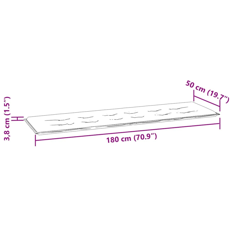 Gartenbank-Auflage Taupe 180x50x4 cm Oxford-Gewebe
