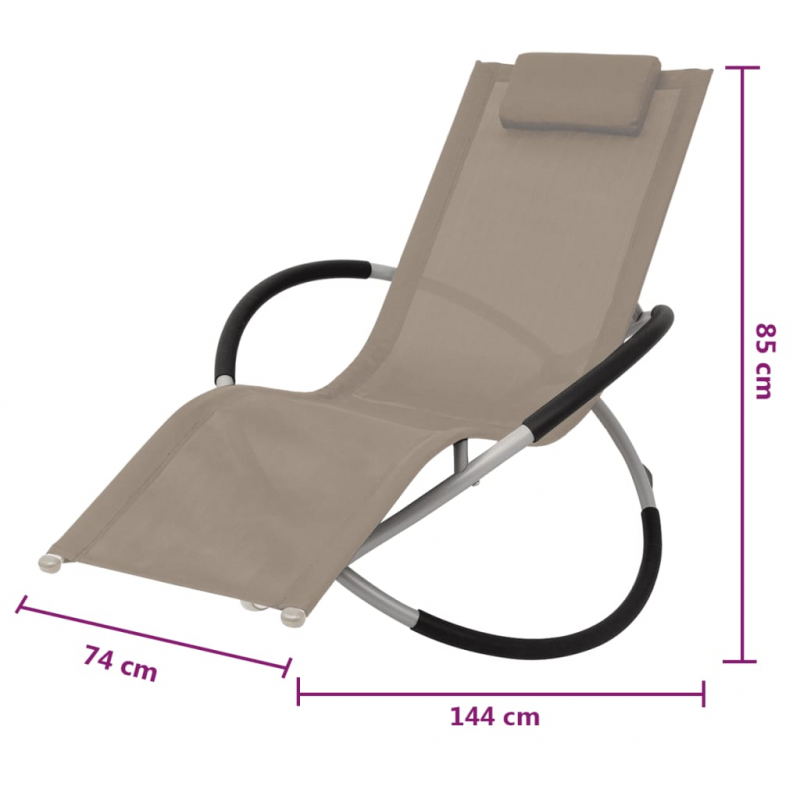 Sonnenliege Geometrisch Stahl Taupe