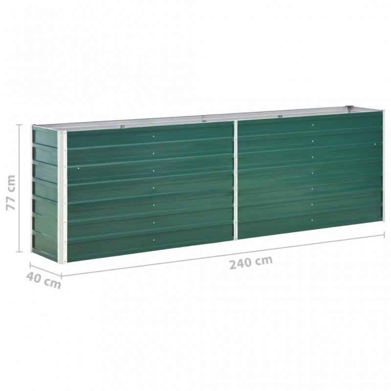 Garten-Hochbeet Verzinkter Stahl 240×40×77 cm Grün