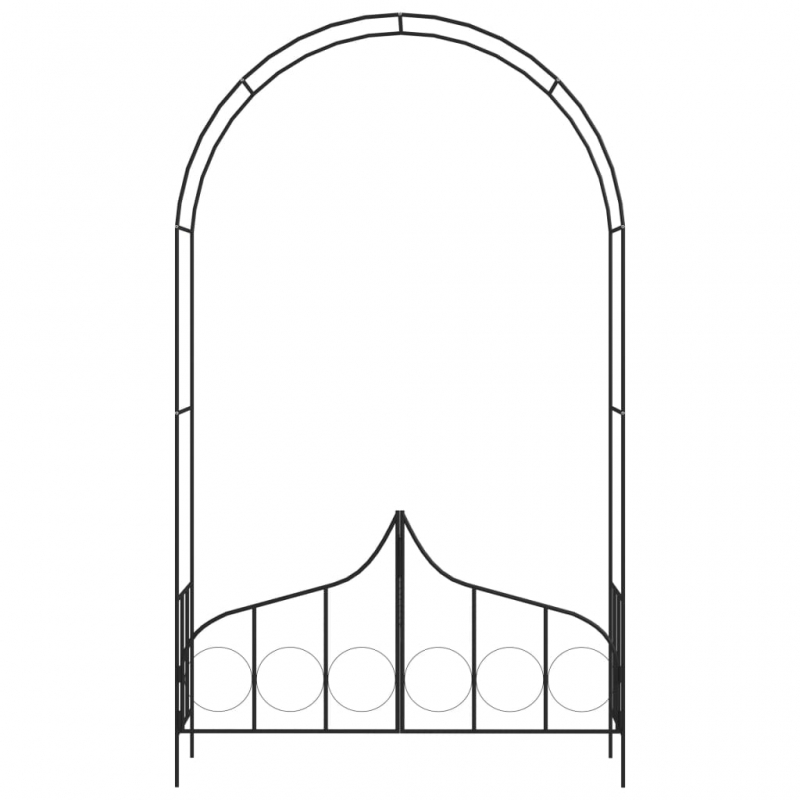 Rosenbogen mit Tor Schwarz 138 x 40 x 238 cm Eisen