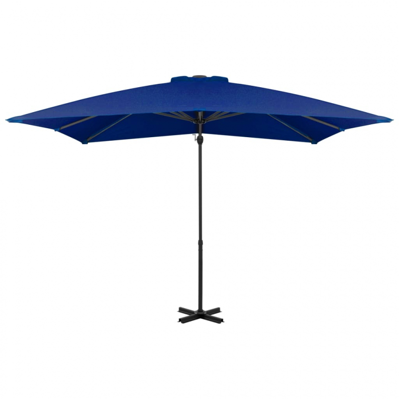 Ampelschirm mit Aluminium-Mast 250x250 cm Azurblau