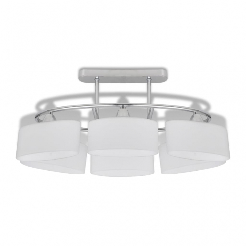 Deckenlampe mit ellipsenförmigen Glasschirmen 2 Stk. E14