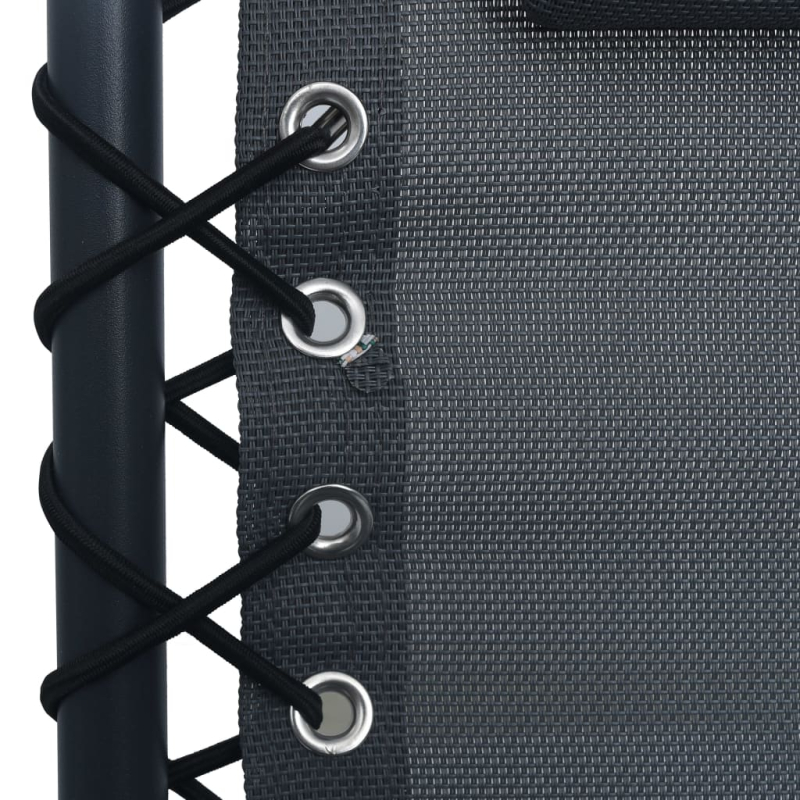 Klappbarer Liegestuhl Grau Textiline