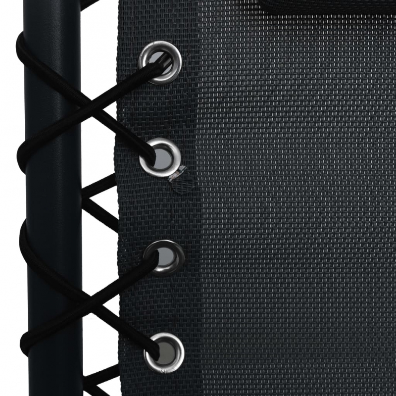 Klappbarer Liegestuhl Schwarz Textilene