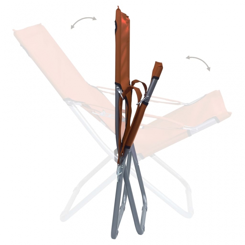 Klappbare Strandstühle 2 Stk. Stoff Braun