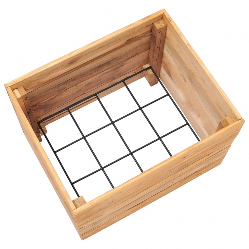 Hochbeet 50x40x38 cm Massivholz Teak und Stahl