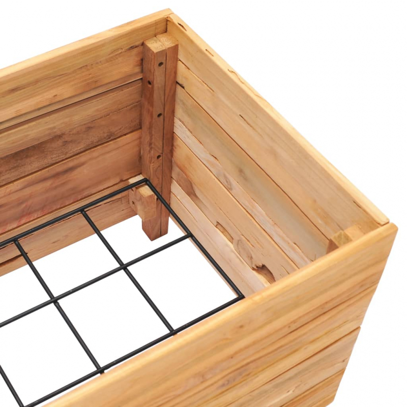 Hochbeet 50x40x38 cm Massivholz Teak und Stahl