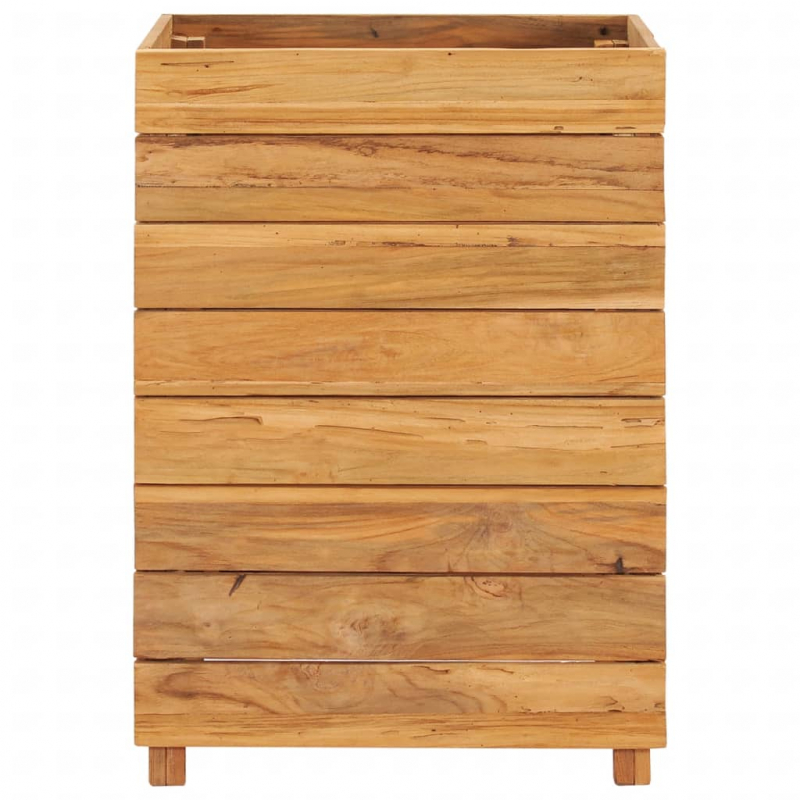 Hochbeet 50x40x72 cm Teak Altholz und Stahl