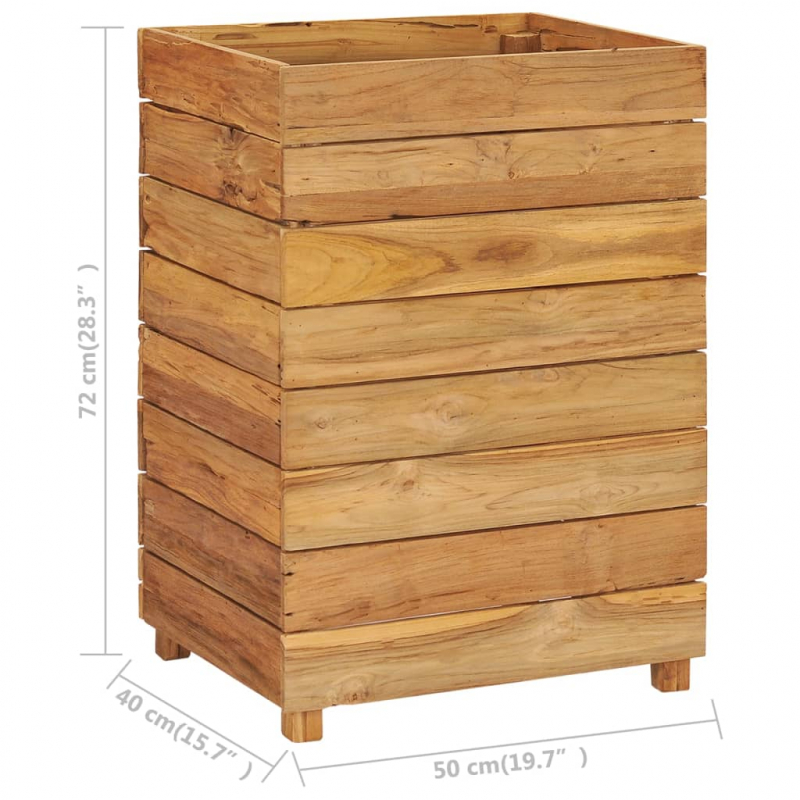 Hochbeet 50x40x72 cm Teak Altholz und Stahl