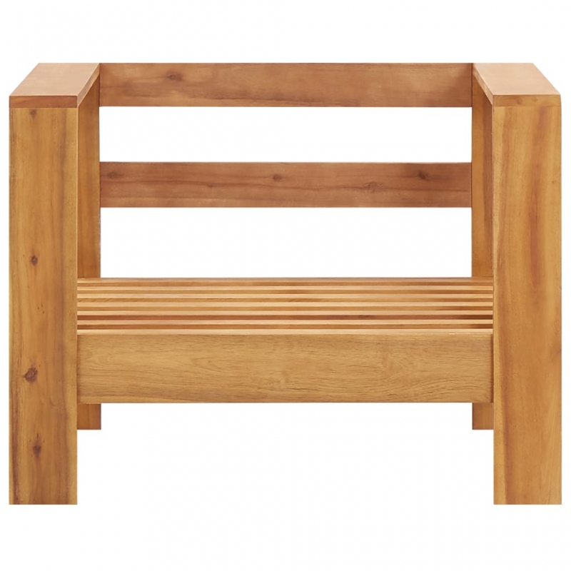 Gartenstuhl mit Auflagen Dunkelgrau Akazie Massivholz