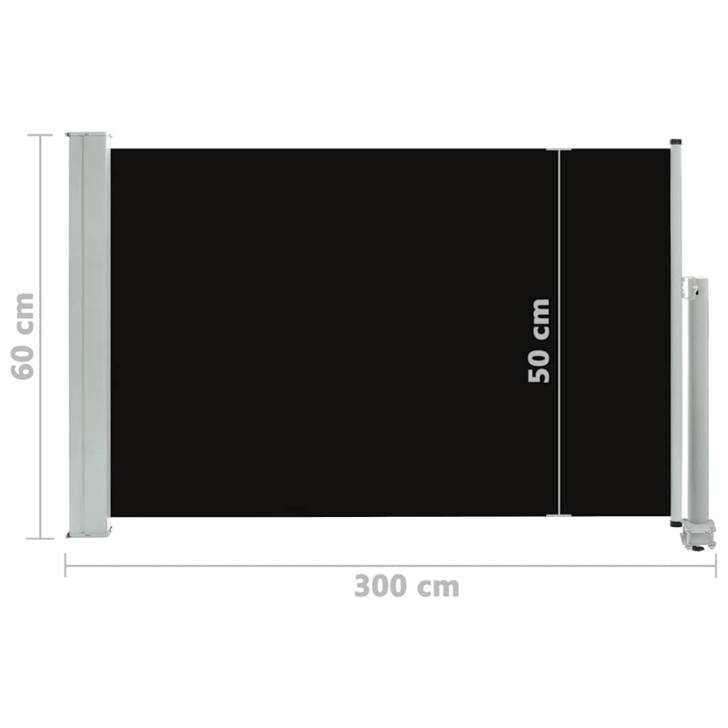 Ausziehbare Seitenmarkise 60×300 cm Schwarz