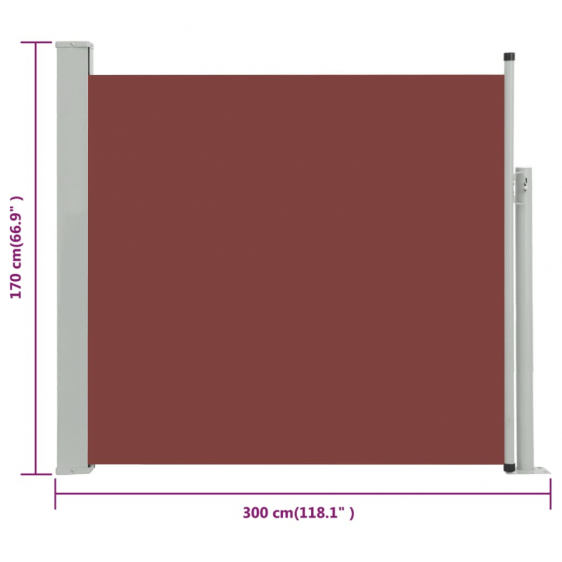 Ausziehbare Seitenmarkise 170×300 cm Braun