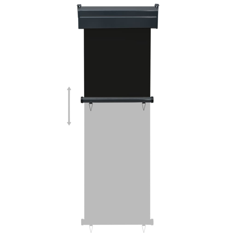 Balkon-Seitenmarkise 65x250 cm Schwarz