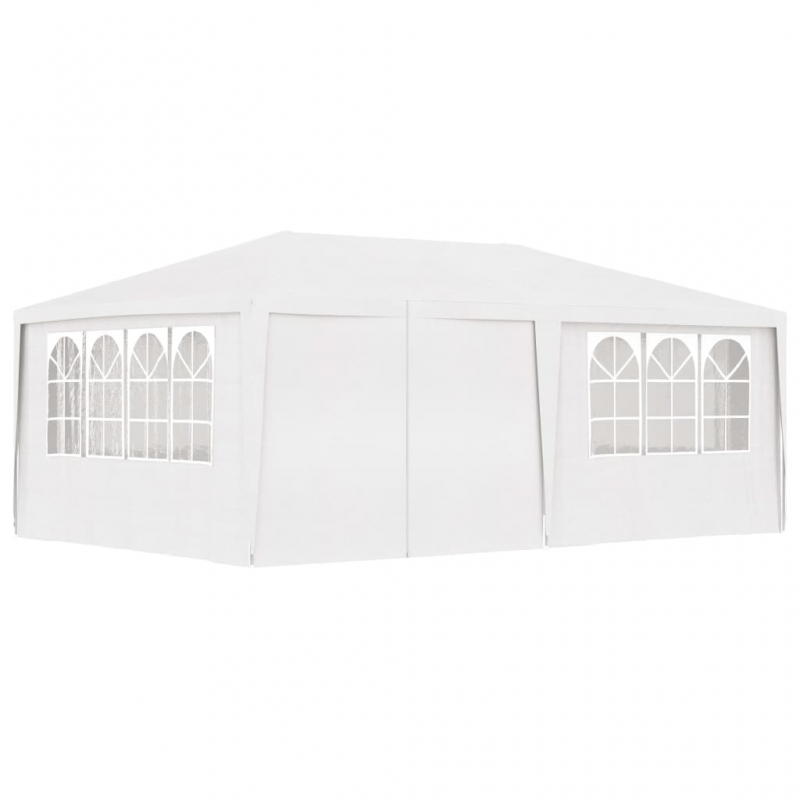 Profi-Partyzelt mit Seitenwänden 4×6 m Weiß 90 g/m²