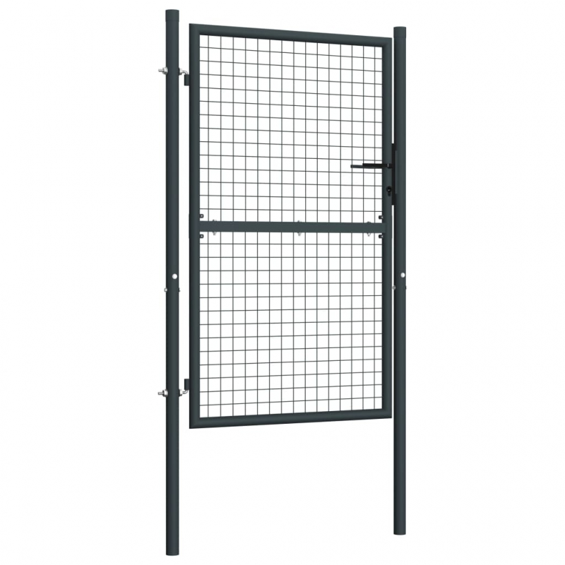 Mesh-Gartentor Verzinkter Stahl 100 x 225 cm Grau