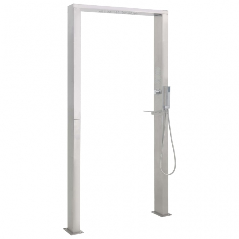 Gartendusche Edelstahl Quadratisch