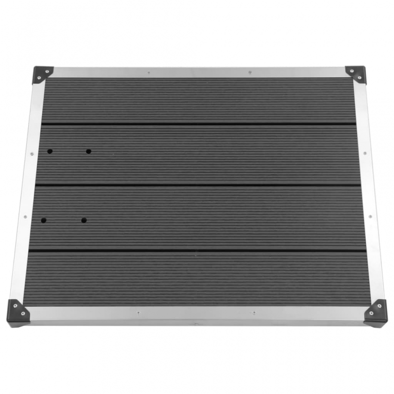 Garten-Duschwanne WPC Edelstahl 80 x 62 cm Grau