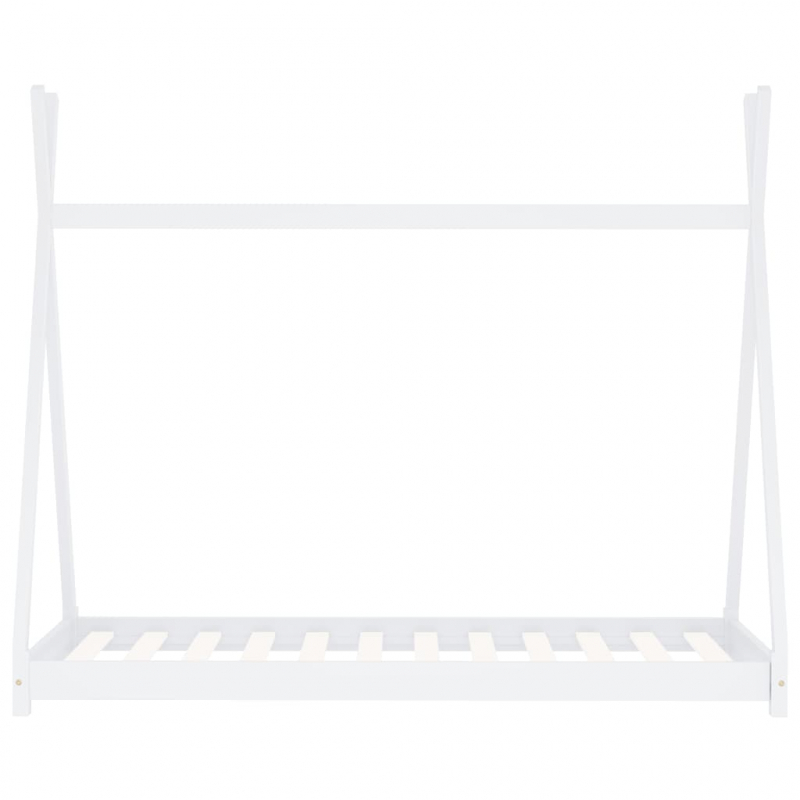 Kinder-Bettgestell Weiß Massivholz Kiefer 80 x 160 cm