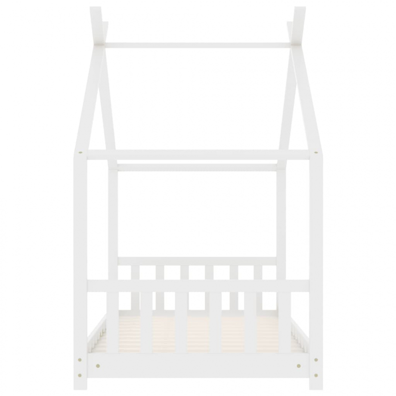 Kinder-Bettgestell Weiß Massivholz Kiefer 70 x 140 cm