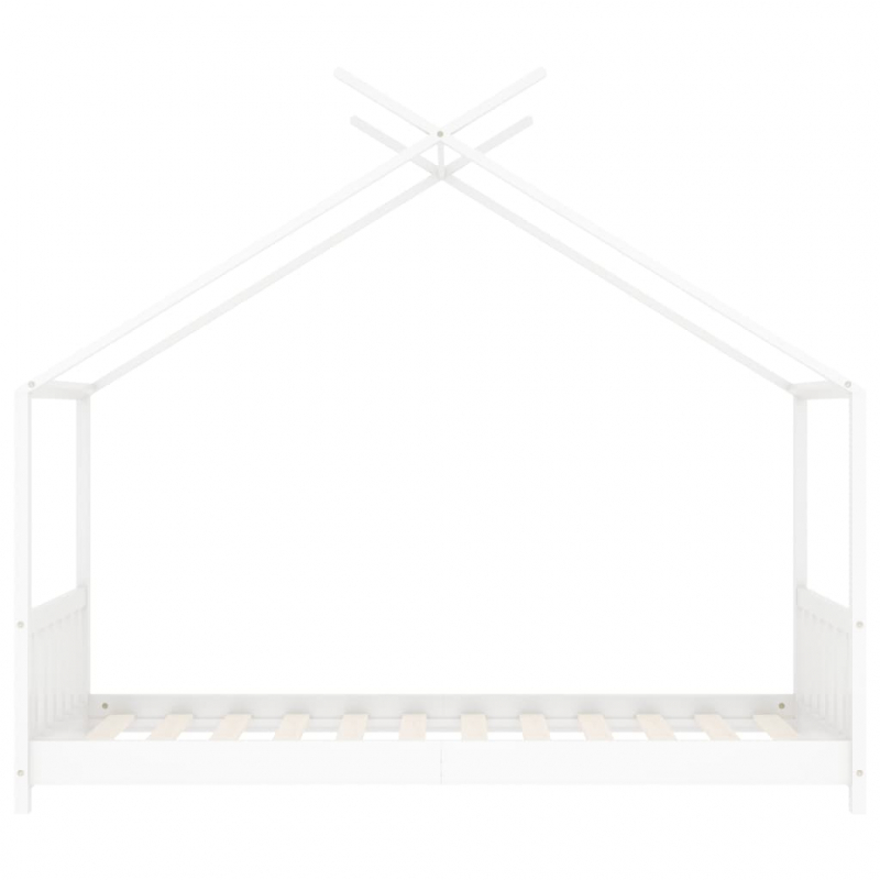 Kinder-Bettgestell Weiß Massivholz Kiefer 80 x 160 cm