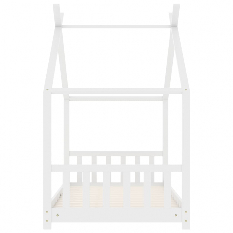 Kinder-Bettgestell Weiß Massivholz Kiefer 80 x 160 cm