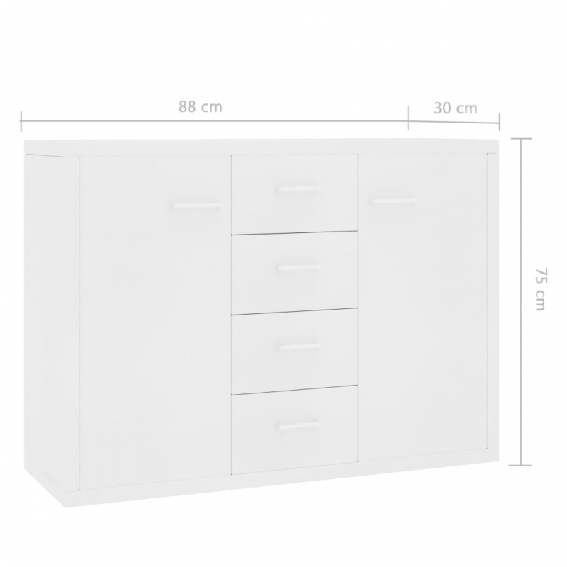 Sideboard Weiß 88x30x65 cm Holzwerkstoff