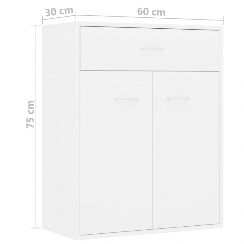 Sideboard Weiß 60x30x75 cm Holzwerkstoff