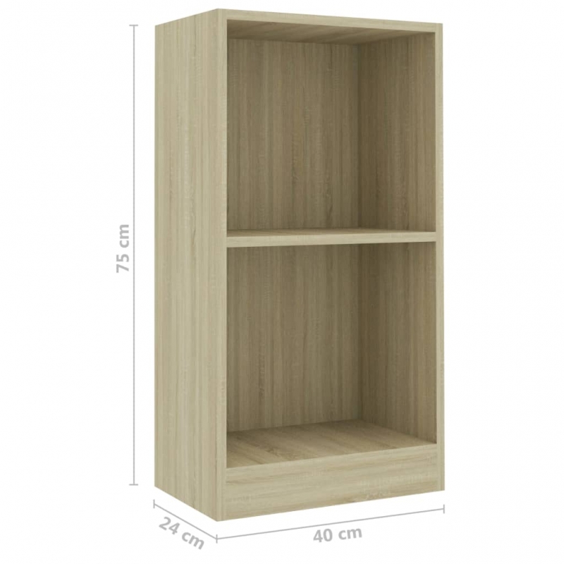 Bücherregal Sonoma-Eiche 40x24x75 cm Holzwerkstoff