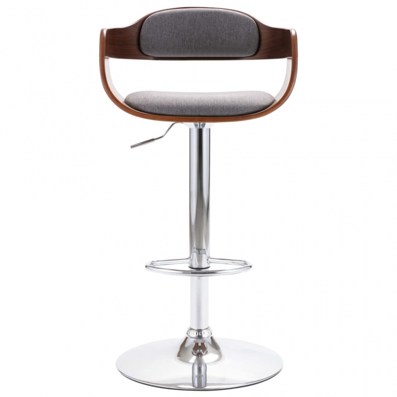 Barhocker Sperrholz und Grauer Stoff