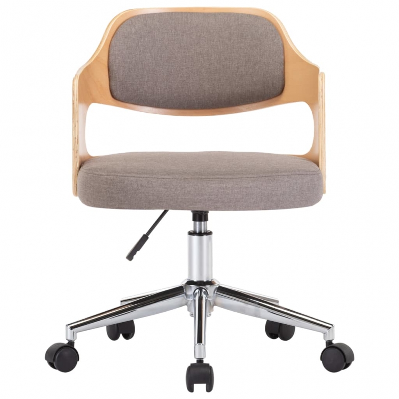 Esszimmerstuhl Drehbar Taupe Bugholz und Stoff