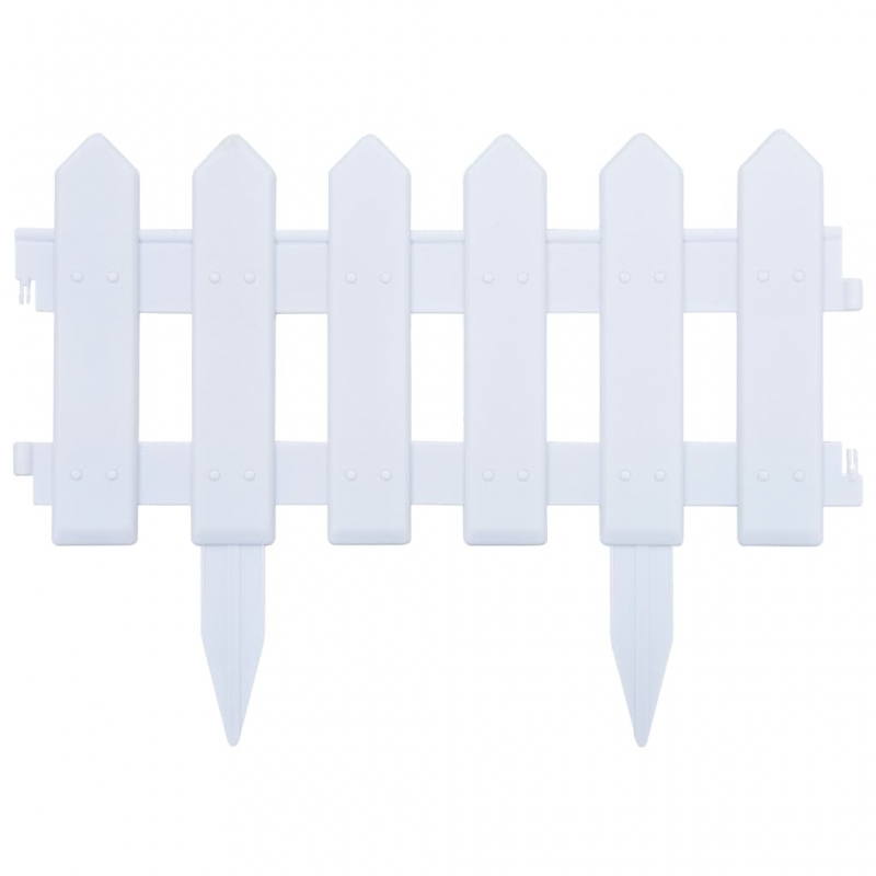 Rasenkanten 25 Stk. Weiß 10 m PP